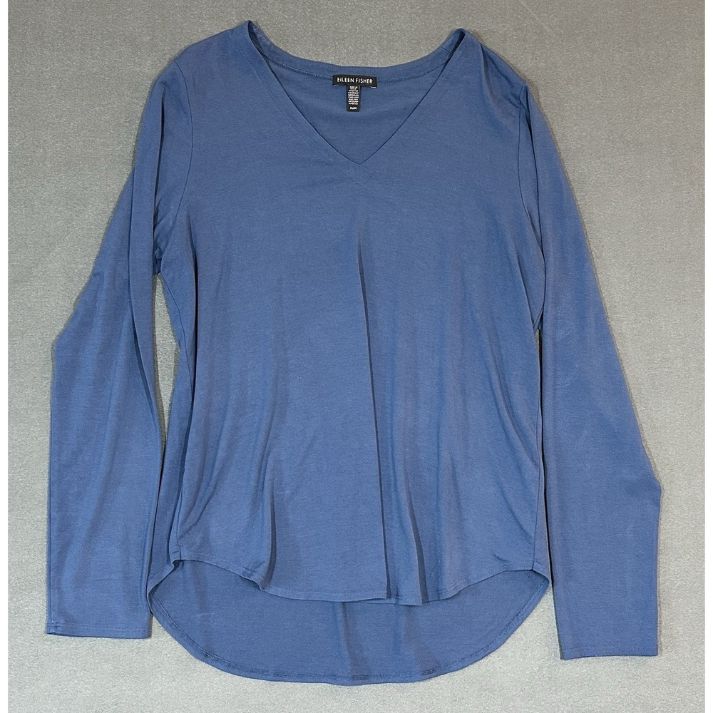 Eileen Fisher Shirt Long Sleeve V Neck Loose Fit Top Womens‎ Size M